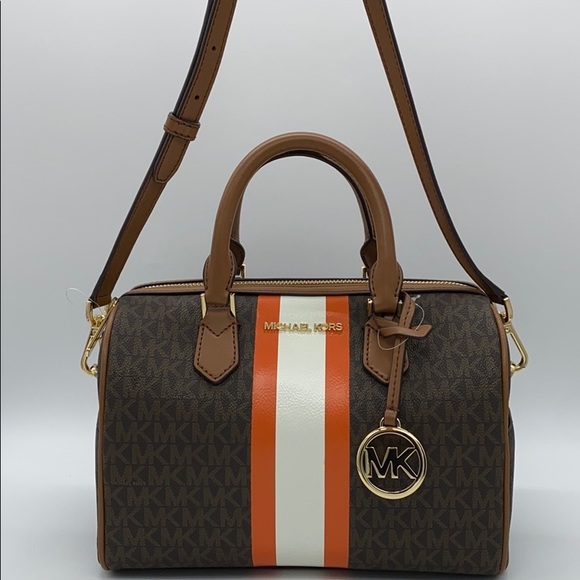 MICHAEL KORS BEDFORD SMALL DUFFLE SATCHEL TNGRINE - Picture 3 of 16